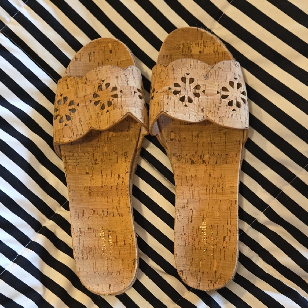 Kate Spade Tan Floral Cutout Sandals